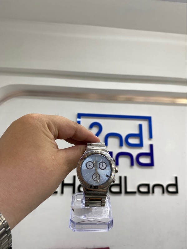 Đồng hồ Swatch Irony Chrono Wheeling - mẫu YCS408G - 40 mm - Màu bạc - Ngoại hình 97% - Body
