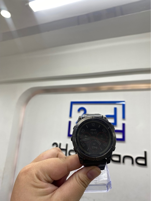 Đồng hồ thông minh Garmin Fenix 7x Titanium - 51 mm - Màu đen - Ngoại hình 98% - Kèm box, dây sạc