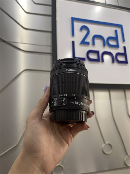Lens Canon EFS 18-55mm - 1:3.5-5.6 IS STM - 0.25m/0.8ft - Màu Đen - Ngoại hình 97%