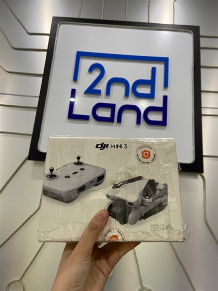 Flycam DJI Mini 3 - Màu xám - Ngoại hình: 98% - Kèm tay cầm C5 + 1 pin ( chu kì 20 ) + 5 cáp kết nối + cánh thay thế + tua vít + Box