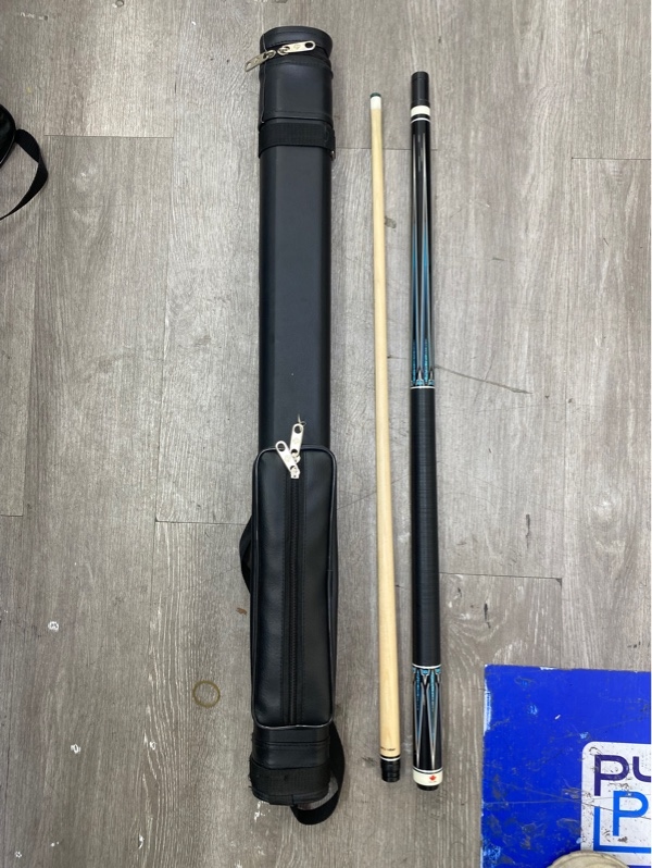 Gậy Bida Lỗ Maple Leaf CPD-1-Ngọn Maple Leaf - Màu xanh đen - Ngoại hình 98% - nhảy ngọn nhẹ - Kèm túi