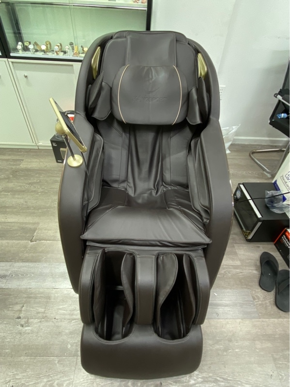 Ghế Massage toàn thân Kingsport - model Standard G11 - Màu nâu - Ngoại hình 98% - Rách dưới gầm chân - Kèm dây nguồn,giấy BH - Còn BH 10 năm