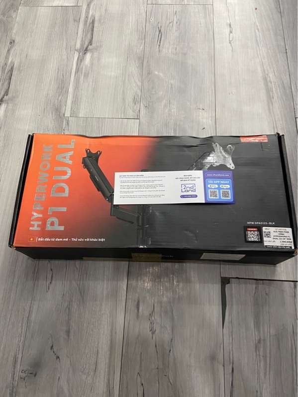 Giá treo màn hình HyperWork P1 Dual 22-34 inch - Màu đen - Ngoại hình: 98% - 1 khớp bị tuông ren , lỏng vặn không siết được - FullBox