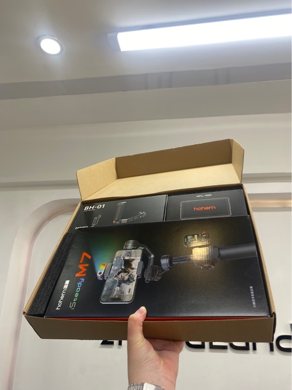 Gimbal chống rung Hohem iSteady M7 Pro Combo bản kit - Màu đen cam - Ngoại hình 98% - Thanh nâng hạ bị lúng nhẹ - Kèm box, đèn Hohem RGB PortablePhotography Light