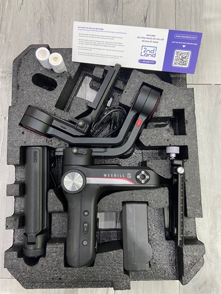 Gimbal Zhiyun Weebill S - Màu đen - Ngoại hình: 97% - Body - Kèm Box + Tripod + 2 pin + 1 sạc + Dây kết nối 1