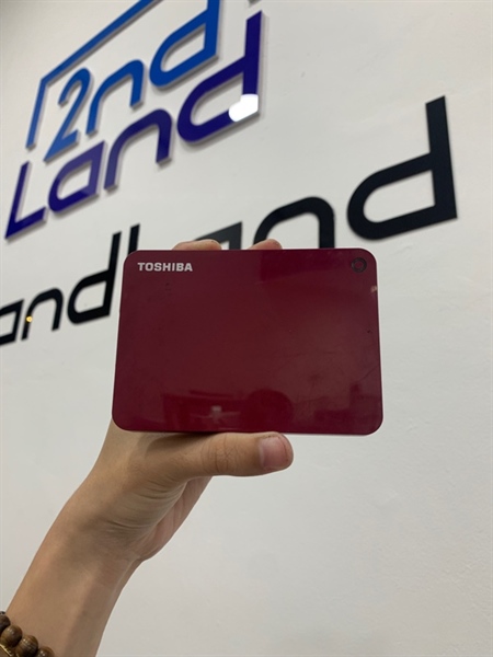 HDD di động Toshiba Canvio Advance, 2TB - Màu đỏ - Ngoại hình: 96% - Body, kèm túi