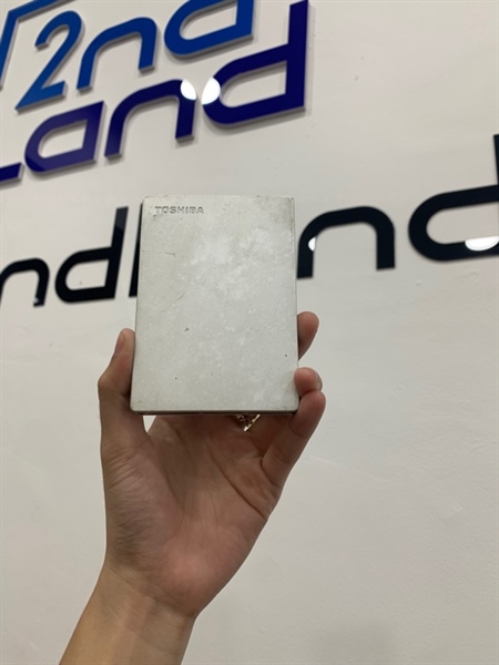 HDD di động Toshiba Canvio Slim, 2TB - Màu trắng - Ngoại hình: 98% - Body, kèm túi