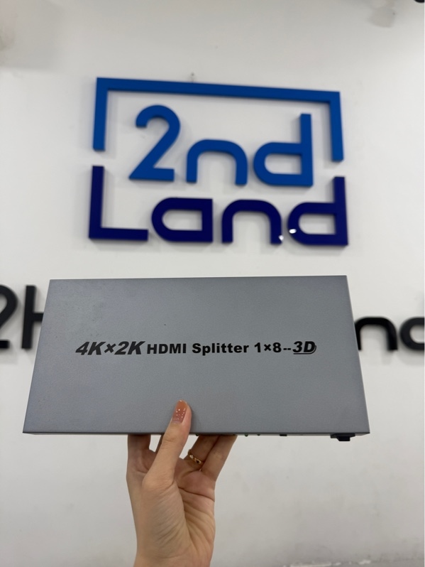HDMI Splitter 1x8 3D 4kx2k - Model DT-7148 - Màu bạc - Ngoại hình98% - Mốc nhẹ bề mặt - FullBox