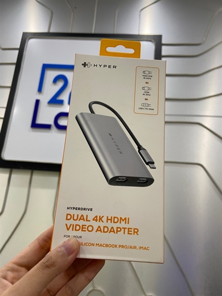 Hub chuyển đổi Hyper Drive Dual - 4K HDMI Video Adapter For Macbook Pro / air imac - Màu xám - Ngoại hình 98% - Cổng bên trái không sử dụng được - Kèm Box