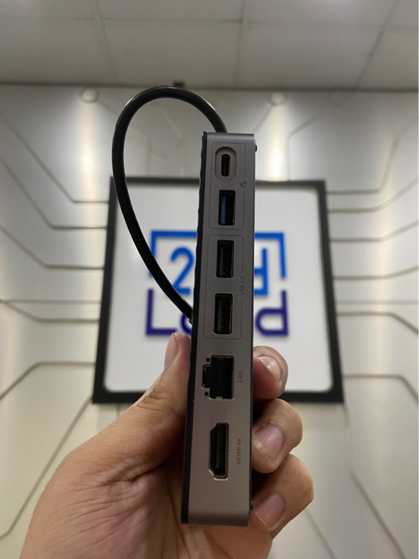 Hub Orico M.2 Docking Station - 2 cổng Type-C, 1 HDMI, 1 LAN, 3 USB (2 cổng 2.0) - Màu xám - Ngoại hình: 97% - Trầy xước, cấn cạnh - Kèm Box