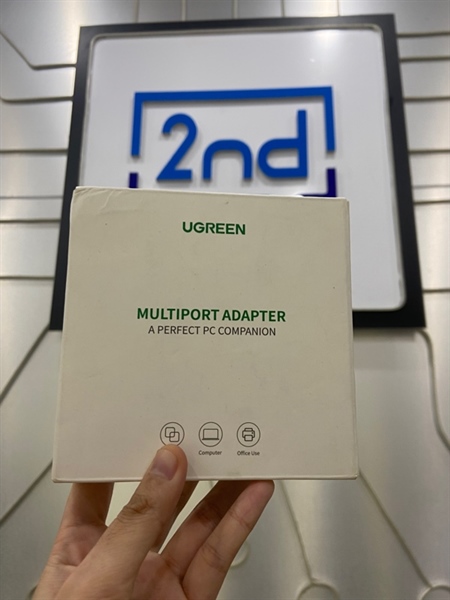 Hub Ugreen 20264 Chia 3 cổng USB 2.0 - Màu đen - Ngoại hình: 97% - FullBox + kèm cổng mạng Ethernet