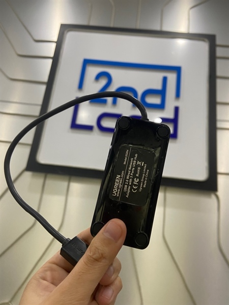 Hub Ugreen 20264 Chia 3 cổng USB 2.0 - Màu đen - Ngoại hình: 97% - FullBox + kèm cổng mạng Ethernet 4