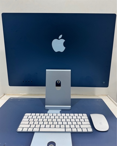 iMac 2021 24 inch 4K (Apple M1 / 16GB / 512GB / 8 CPU / 8 GPU) - Màu xanh - Ngoại hình 97% - Màn ám viền theo thời gian - Fullbox - Kèm Magic Mouse 2 model :A1657 + Macgic Keyboard with Touch ID model :A2449 1