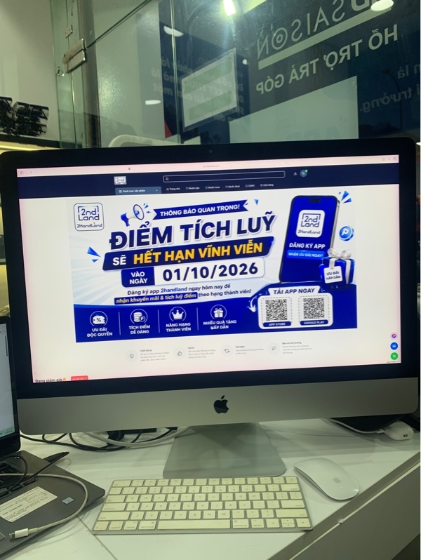 iMac 27 icnh 2017 - i5 lõi tứ - Ram 32/1TB - Màu bạc - Ngoại hình: 97% - Màn trầy, ám hồng viền, liệt phím - Box, kèm chuột
