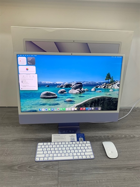 iMac M1 - 24 inch - 16/256GB - Màu Xanh Tím (8GPU-8GPU) - Ngoại hình 98% - Màn ám hồng - Fullbox