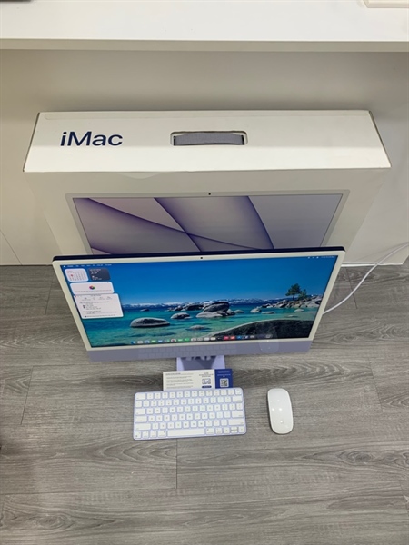 iMac M1 - 24 inch - 16/256GB - Màu Xanh Tím (8GPU-8GPU) - Ngoại hình 98% - Màn ám hồng - Fullbox 1