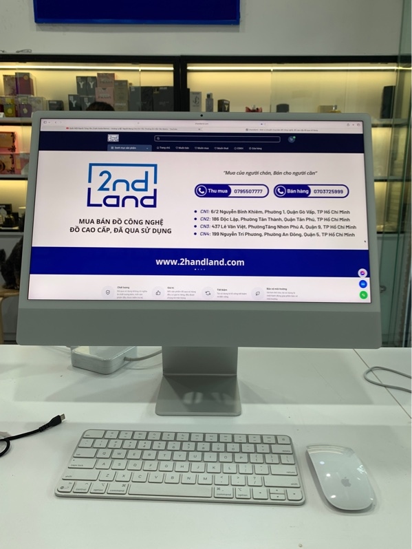 iMac M1 - 24inch - Ram 8GB/256GB - Màu bạc - Ngoại hình: 98% - Màn ám hồng - Fullbox