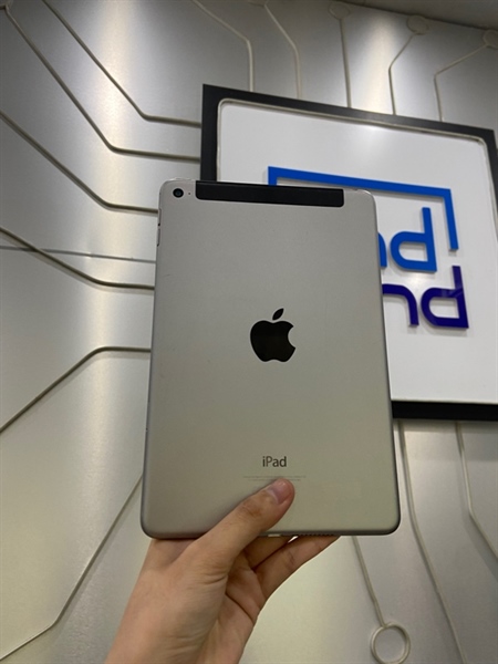 iPad Mini 4 - 2J/A - 16GB - Bản 4G - Pin 74% - Màu xám - Ngoại hình: 97% - Lỗi model máy không khớp, sườn cấn, màn xước - Body