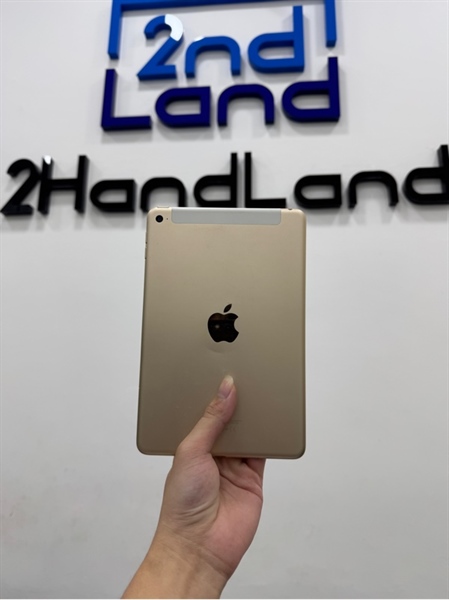 iPad Mini 4 - 4G - 2J/A - 16GB - IOS 15.8.2 - Pin 100% thay new - Màu gold - Ngoại hình 97% - Màn ám bầm sườn hơi cong - Body