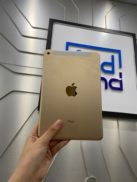iPad Mini 4 - J/A - 16 GB - Bản 4G - IOS 15.8.3 - Pin 100% thay new - Màu vàng gold - Ngoại hình 97% - Body