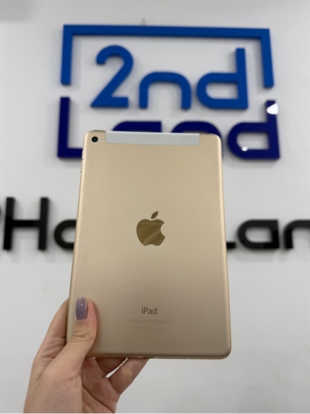 iPad mini 4 - J/A - IOS 15.8.3 - Bản 4G - 16GB - Màu vàng - Pin 100% - Ngoại hình 97% - Màn hồng nhẹ , 1 đốm phản quang - Kèm sạc