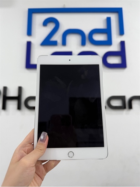 iPad mini 4 - J/A - IOS 15.8.4 - Bản 4G - 128GB - Màu bạc - Pin 95% - Ngoại hình 98% - Viền ám xanh - Kèm sạc 2