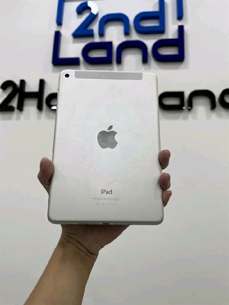 iPad Mini 4 - LL/A - 128GB - Bản 4G - IOS 15.8 - Pin 87% - Màu trắng - Ngoại hình 97% - Màn ám đốm màu, lỗi touch ID - Body