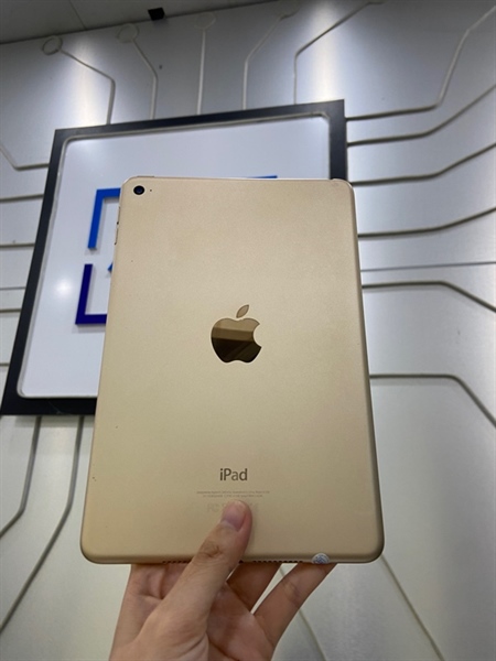 iPad Mini 4 - LL/A - 128GB - Bản Wifi - Pin 100% đã thay - Màu vàng - Ngoại hình: 97% - Màn ép kính, ám vàng viền - Body