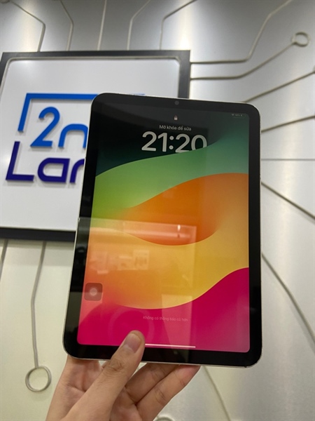 iPad Mini Gen 6 - ZA/A - 64GB - Bản Wifi - Pin 100% thay new - Chu kì sạc 1504 - Màu trắng - Ngoại hình: 97% - Trầy 4 viền nặng, màn ám hồng, màn ép kính, touch id hư - Body 2