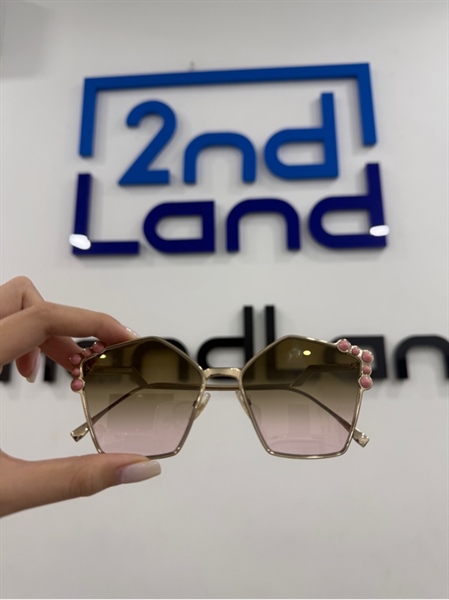 Kính Fendi Rose Gold and Pink Gradient Mirrored FF 0261/S Cat Eye - Size 57 18 145 - Màu vàng hồng - Ngoại hình 98% - Kèm hộp đựng