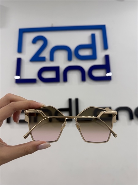 Kính Fendi Rose Gold and Pink Gradient Mirrored FF 0261/S Cat Eye - Size 57 18 145 - Màu vàng hồng - Ngoại hình 98% - Kèm hộp đựng 2