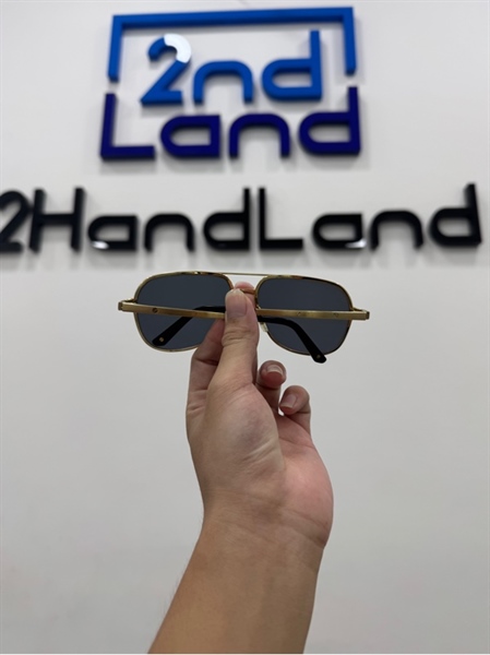 Kính mát Cartier CT0165S 002 - Màu vàng - Ngoại hình 98% - Kèm box + Túi đựng 2