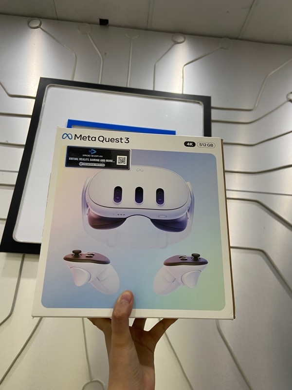Kính thực tế ảo Meta Quest 3 - 512GB - Màu trắng - Ngoại hình: 98% - Fullbox + Head Strap Bobovr S3 Pro - Còn bảo hành Droidshop đến 31/01/2027