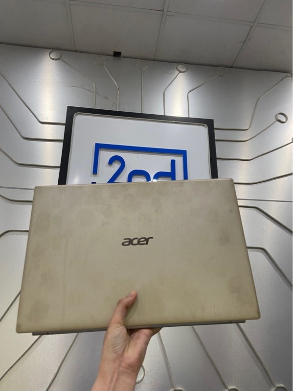 Laptop Acer Aspire A315-58 - i5-1135G7 - Ram 8/512gb SSD - Sức khỏe ổ 98 - Pin 64% - Màu vàng - Ngoại hình: 97% - Mất 1 ốc đế, màn ám vàng nặng, in phím, in touchpad, phản quang, bầm, xước cấn sườn - Kèm sạc