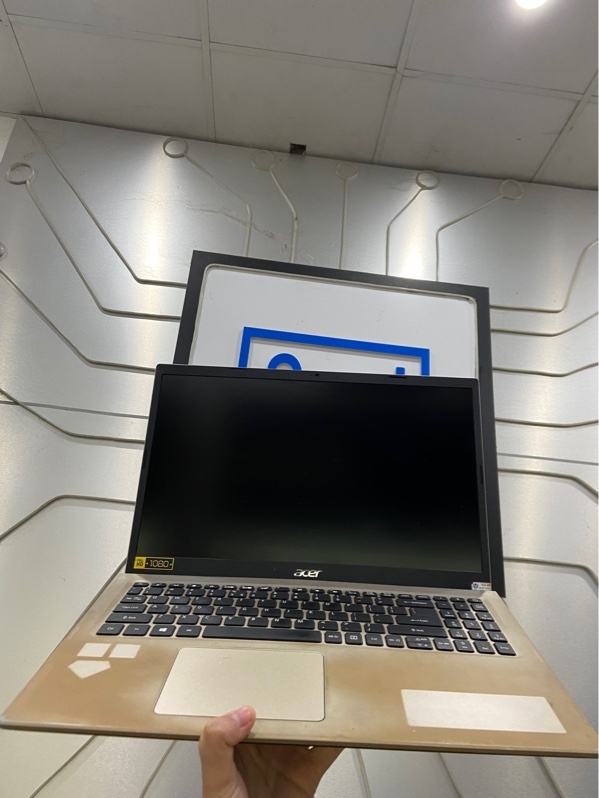 Laptop Acer Aspire A315-58 - i5-1135G7 - Ram 8/512gb SSD - Sức khỏe ổ 98 - Pin 64% - Màu vàng - Ngoại hình: 97% - Mất 1 ốc đế, màn ám vàng nặng, in phím, in touchpad, phản quang, bầm, xước cấn sườn - Kèm sạc