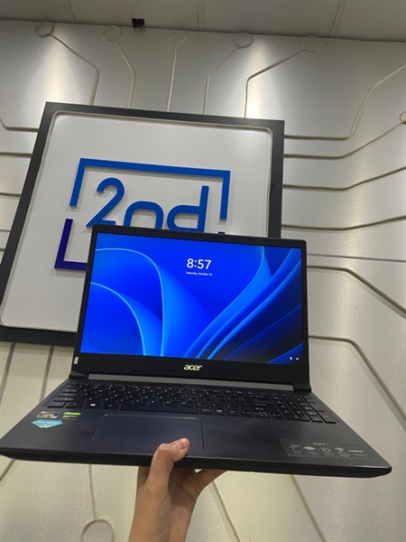 Laptop Acer Aspire A715-41G - Ryzen 5-3550H - GTX 1650Ti - Ram 16/512GB SSD - Pin 76% - Màu đen - Ngoại hình: 97% - Cấn sườn nhẹ, loa rè lúc nóng máy - Body - Kèm sạc 1