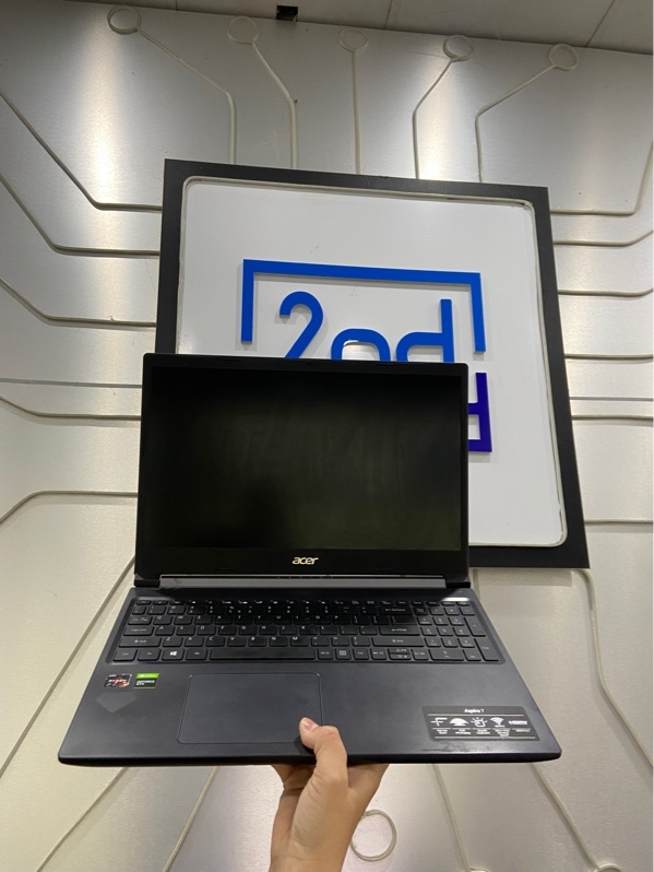 Laptop Acer Asprire A715-41G - Chip ryzen 5 3550H - Ram 8/256GB SSD - Card gtx 1650 4G - 42fps furmark - Pin 77% - Màu đen - Ngoại hình: 97% - Touchpad bị mất vật lý , mất mic , máy bể bản lề bản lề yếu , hư cổng hdmi - Kèm sạc - không bảo hành