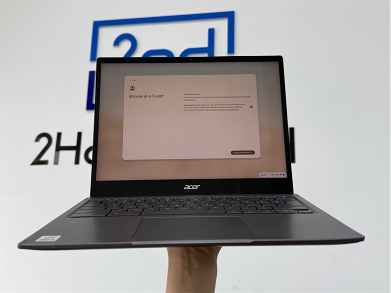 Laptop Acer ChromeBook Spin 713 - i310110U - Xám - Ram 4/64GB SSD - Pin 96 - chu kỳ 73 - Ngoại hình: 97% - Kèm sạc linh kiện - màn ám viền 1