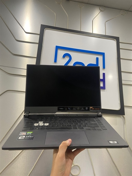 Laptop Asus ROG Strix G513IE - Ryzen 7 4800H RTX 3050Ti - Ram 8/512GB SSD - Pin 89% - Màu đen - Ngoại hình: 98% - viền ám vàng - Kèm sạc 1