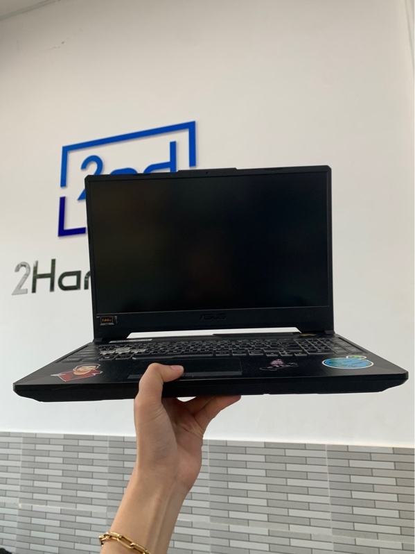 Laptop Asus Tuf F15 FX506LH - i5-10300H - GTX 1650 4GB - Ram 8GB/SSD 512GB - Màu đen - Pin 52% - Ngoại hình: 97% - Cấn góc, màn viền ám vàng - Kèm box + sạc