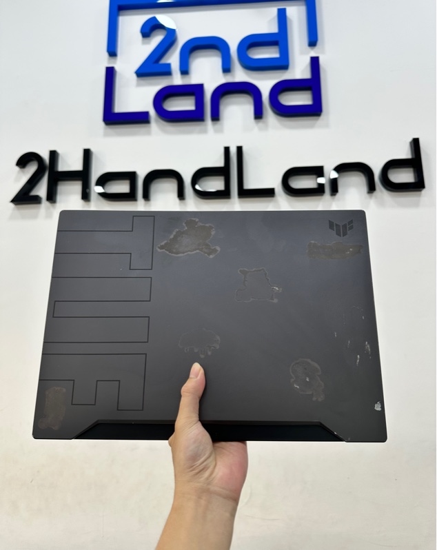 Laptop Asus TUF F15 FX516PE - Màn 144Hz - i7 11370H/RTX 3050 ti - Ram 16/512GB SSD (69%) - Pin 81% - Màu đen - Ngoại hình 97% - Trầy cấn, nứt khung viền nhẹ , gãy các lãy khe tản nhiệt , màn ám hoằn phím nhẹ , ám sticker - Kèm box + Sạc