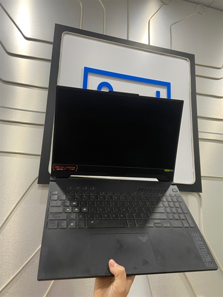 Laptop Asus Tuf Gaming A15 - AMD Ryzen 7 7735HS - RTX 4060 - Ram 16/512GB SSD - Pin 87% - Màu đen - Ngoại hình: 98% - Màn cháy viền đỏ nặng - Body - Kèm sạc 1