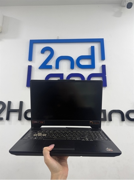 Laptop Asus Tuf Gaming a15 fx506icb - Ryzen 5 4600h - RTX 3050 - Ram 8/512GB SSD - Màu đen - Pin 66% - Ngoại hình 97% - Màn trầy cấn phím, có đốm phản quang , cấn góc nhẹ - Kèm sạc 2