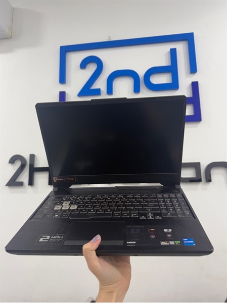 Laptop Asus TUF Gaming F15 FX506HF - i5 11400H/RTX2050 - 16/512GB SSD - Màu đen - Pin 75% - Ngoại hình 98% - Viền ám vàng , phản quang do cấn phím - Kèm sạc 150W 2