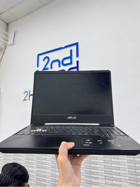 Laptop Asus TuF Gaming FX 5C5GT - i5-9300H - GTX 1650 - 16/512GB SSD - Màu đen - Pin 65% - Ngoại hình 96% - bể mặt C,D , mất 2 ốc, liệt phím enter, touchpad chập chờn - Body, kèm sạc 1