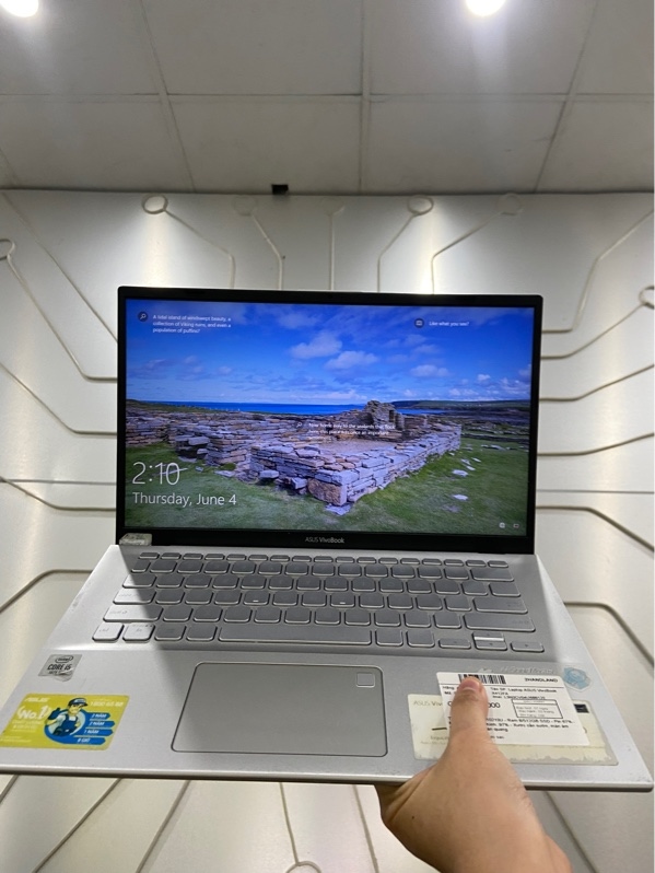 Laptop ASUS VivoBook X412FA - I5-10210U - Ram 8/512GB SSD - Pin 67% - Màu bạc - Ngoại hình: 97% - Xước cấn sườn, màn ám hồng, 3 chấm phản quang - Kèm sạc