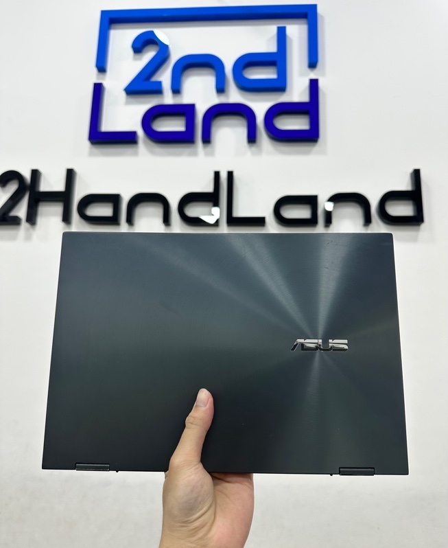 Laptop Asus Zenbook Flip UX363EA - Màn cảm ứng - i5 1125G7 - Ram 8/512GB SSD(82%) - Pin chai 54% - Màu xanh - Ngoại hình 97% - Màn ám hằn phím - Kèm sạc + bút