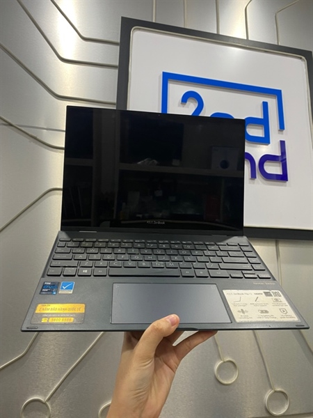 Laptop Asus Zenbook Flip13 - i5-1135G7 - Intel Iris Xe Graphics - Ram 8/512GB SSD - Pin 58% - Có cảm ứng - Màu đen - Ngoại hình: 97% - Dính keo trên phím (không ảnh hưởng chức năng) - Body - Kèm sạc 1