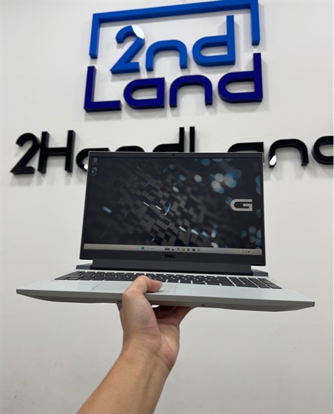 Laptop Dell G15 5515 - Ryzen 5 - 5600H/RTX3050 - Ram 16/512GB SSD - Pin 62% - Màu xanh nhạt - Ngoại hình 97% - Màn hoằn phím hở sáng nhẹ - Kèm sạc 1