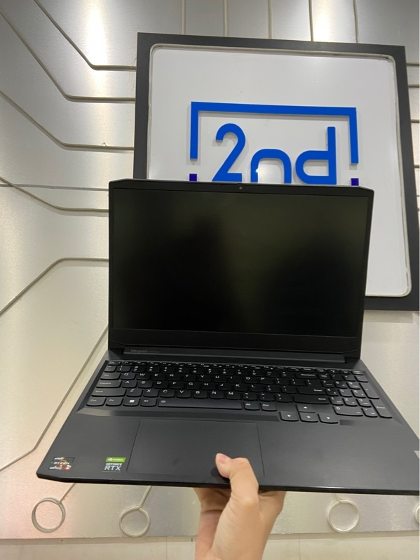 Laptop Lenovo Ideapad Gaming 3-15ACH6 - AMD RYZEN 5 5600H - RTX 3050 Ti - Ram 16/256GB SSD / 256GB SSD - Pin 86% - Màu đen - Ngoại hình: 97% - màn ám viền xanh vừa , chuột vật lý hư - Kèm sạc